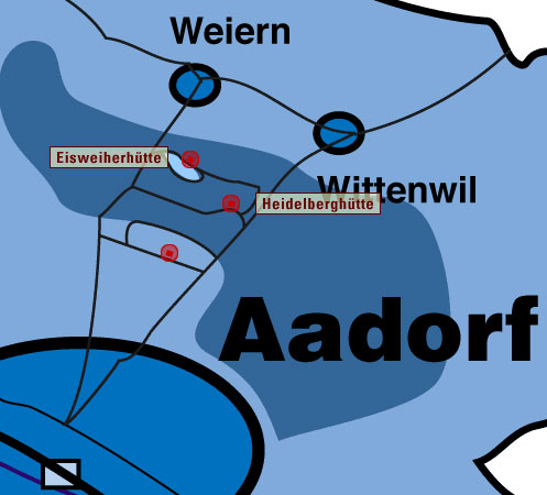 Kartenausschnitt Waldhütten Aadorf